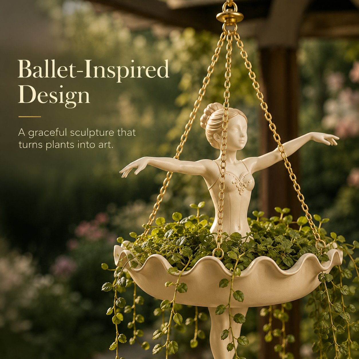 🔥💃 Ballet Dancer Hanging Planter– 🌿Elegant Garden Decor for Porch & Patio