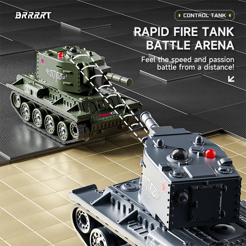 🎁Hot Sale 49% Off  -Mini RC Battle Tank with Infrared Combat & Rotating Turret