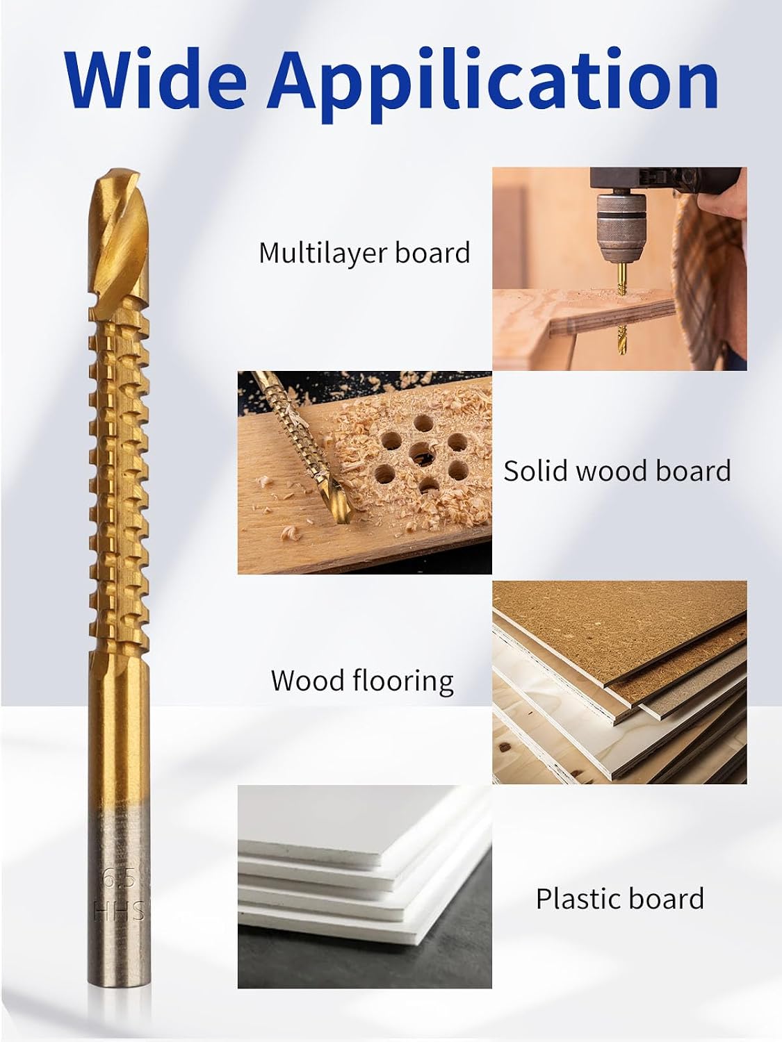 6 Pack Titanium Coated HSS Twist Drill Bits - 3-10mm