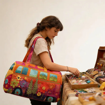 ✨50% OFF 👜 Vintage Floral Journey Quilted Duffle Bag🌼 – Limited Time!