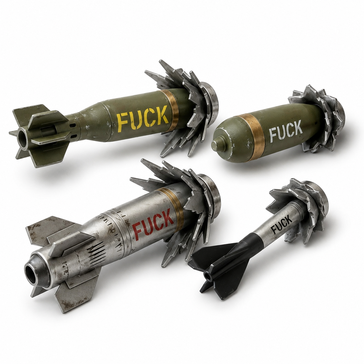 Funny 3D F-Bomb Refrigerator Magnets – Realistic Military Style 3D Magnetic Decor