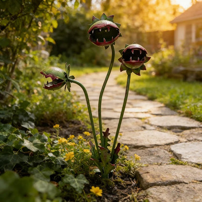 ⏰ Last Day 50% Off: 🪴 Whimsical Metal Carnivorous Plant Garden Stake