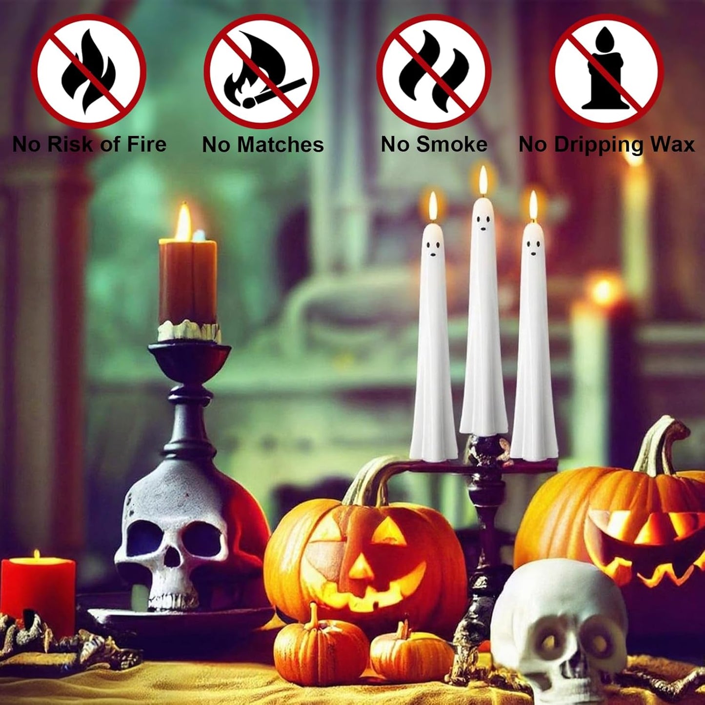 ?50K+ SOLD! Almost Gone ?Ghost Flameless Taper Candles with Remote and Timer