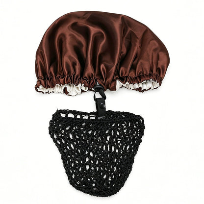 🔥HOT SALE 48% OFF -Detachable Satin Hair Wrap & Hair Net — 2-in-1 Design
