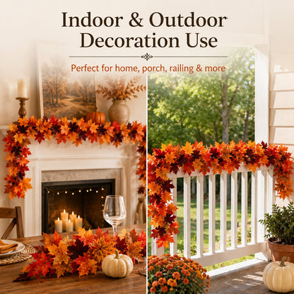 🍁 50% OFF Limited Time – Artificial Maple Leaf Garland | Instant Fall Home Decor for Cozy Autumn & Thanksgiving