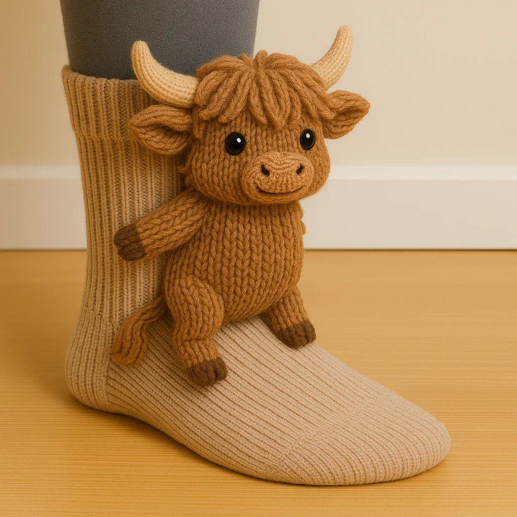 Cozy 3D Knit  Spirit Animal Socks, Express Yourself in Comfort💝