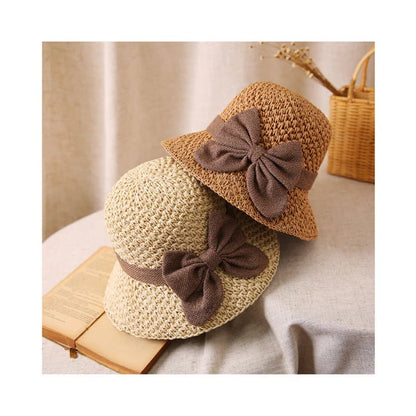 🔥✨Handmade Retro Bow Straw Hat | Foldable Ultra Breathable Summer Essential