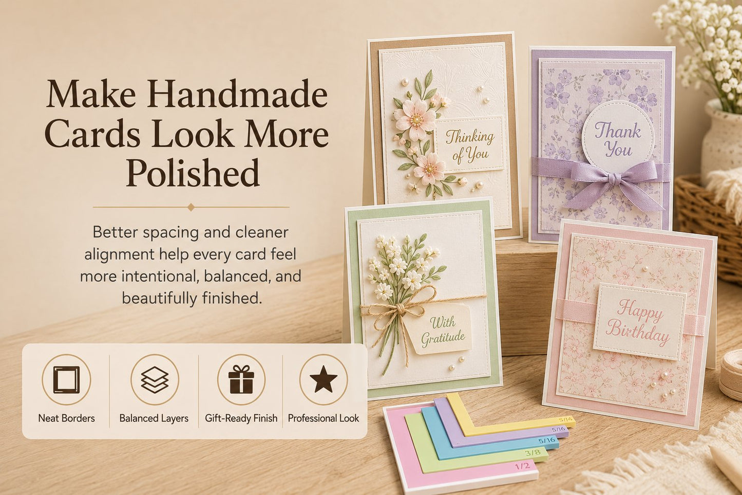 🎁 Last Day 47% OFF - Card Making Alignment Guides Set | Create Perfectly Aligned Handmade Cards Without Guesswork or Crooked Corners ✨