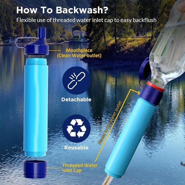 2026 Personal Straw Water Filter for Camping, Hiking, Survival, Emergency, Travel