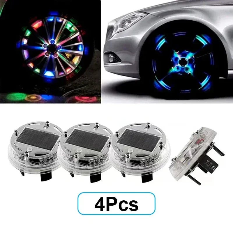 🚗Car LED Solar Hub Light | Multi-color Modes