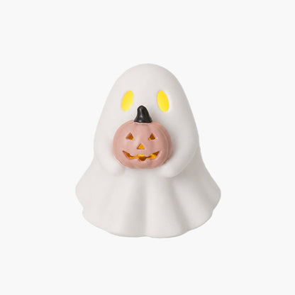 Luminous Ghost Ornament Set – Cute LED Halloween Tabletop Decor for Mantel, Shelf & Tiered Tray
