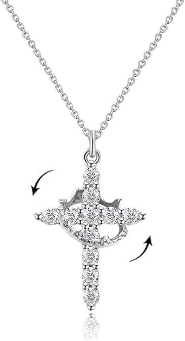 💖Rotated Crown Cross Necklace – Special Gift for Mom