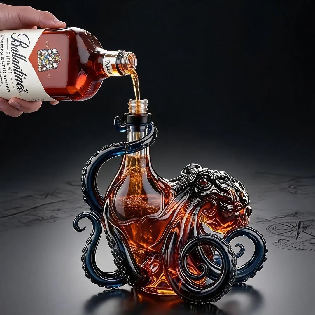 Legendary Rum Edition 3D Octopus Bottle 🐙🥃