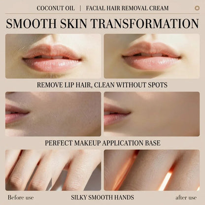 🥥 Painless Hair Removal — Face, Underarms, Legs, & Intimate Areas — Gentle Growth Inhibition: Coconut Hair Removal Cream