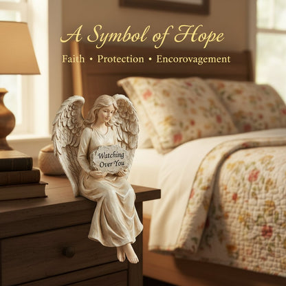 🔥Hot Sale 52% OFF -✨Handcrafted  Guardian Angel Shelf Sitter✝️Serene Desk Companion🙏The "Watching Over You"
