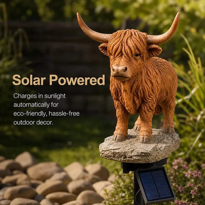 🔥Last Day 49% OFF 💡🐮 Solar Highland Cow Light