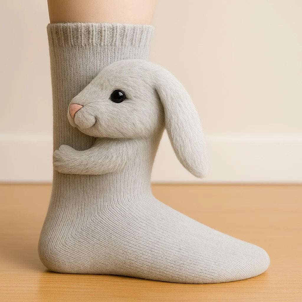 Cozy 3D Knit  Spirit Animal Socks, Express Yourself in Comfort💝