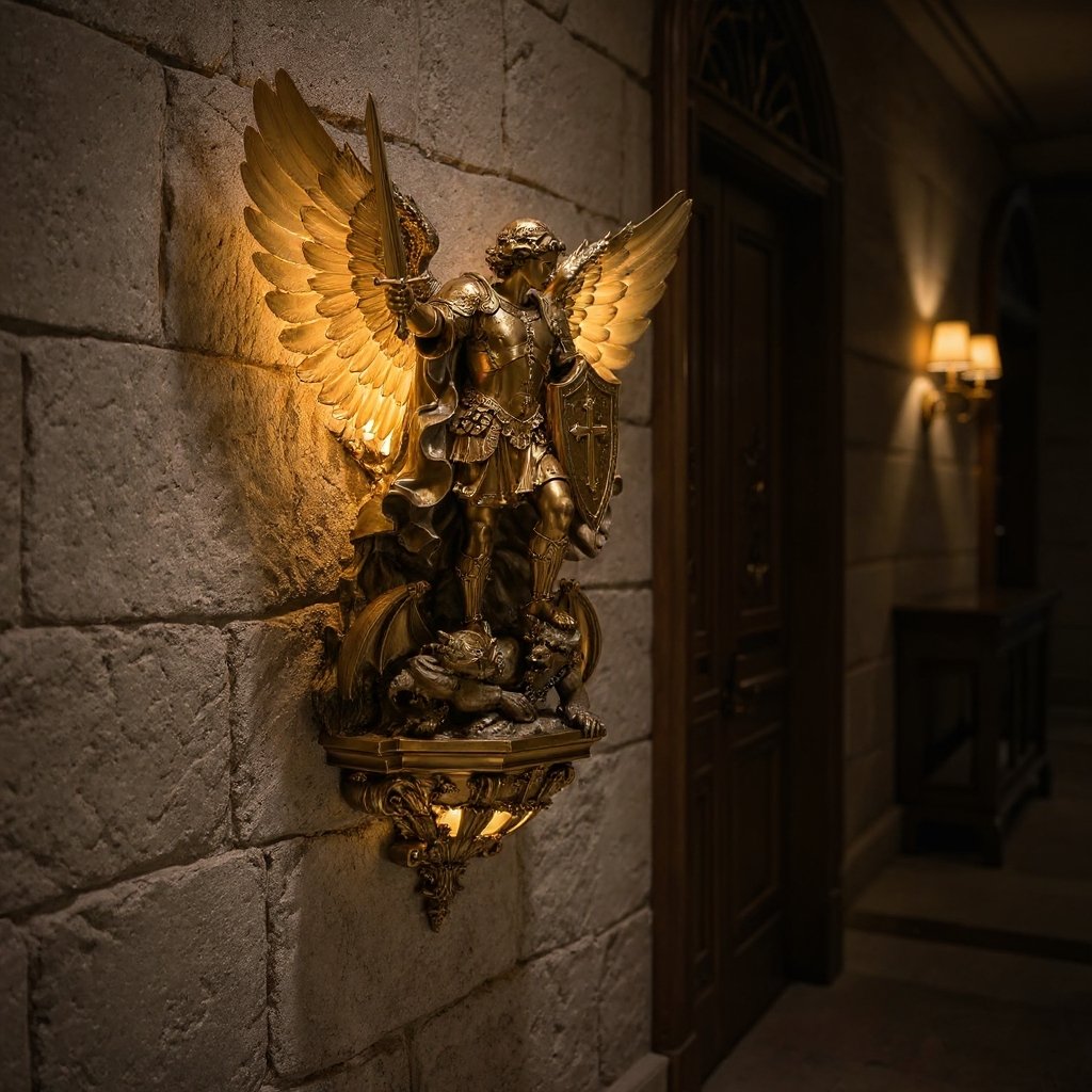 😇2026 Archangel Michael Wall Lamp – Guardian of Light & Valor ⚔️🛡️