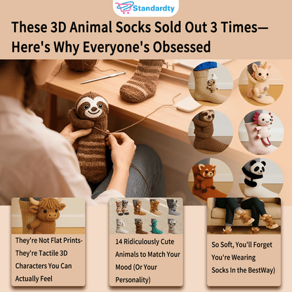 Cozy 3D Knit  Spirit Animal Socks, Express Yourself in Comfort💝