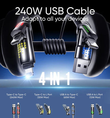 ⚡4-in-1 USB Charging Cable mFish fast charging⚡