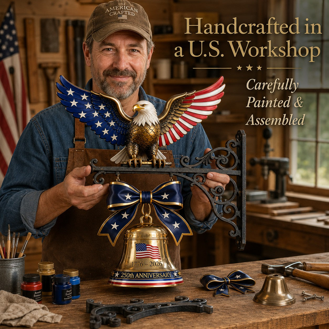 🔥🦅🇺🇸 Ring in the Semiquincentennial: 1776-2026 "Spirit of Liberty" Eagle Bell
