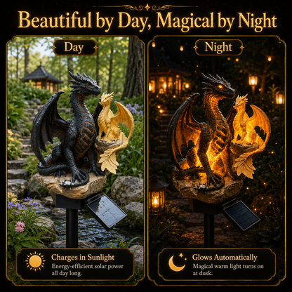 🐉 Mystical Amethyst Crystal Dragon Solar Light – Enchanted Garden Decor
