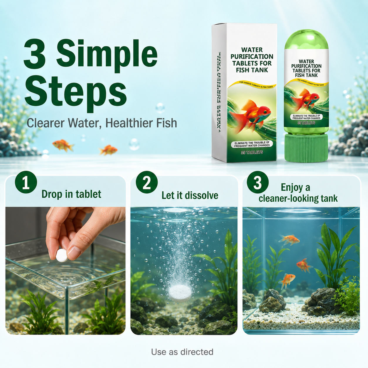 🔥Crystal Clear Aquarium Water Purification Tablets