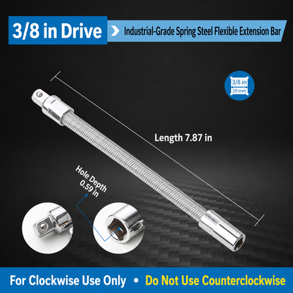 🛠 Tight Space Lifesaver | 1/2-Inch 35cm Flexible Socket Wrench Extension Bar Set ⚡