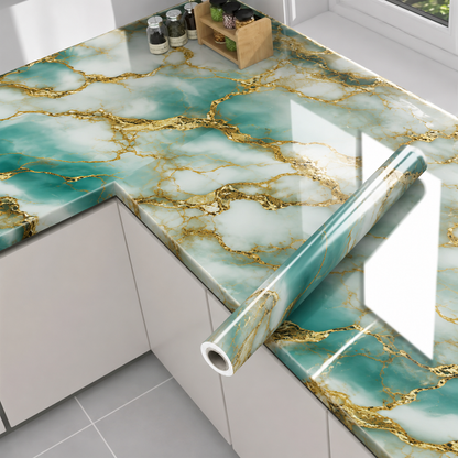 Gold Marble Pattern Self-Adhesive Wallpaper Roll