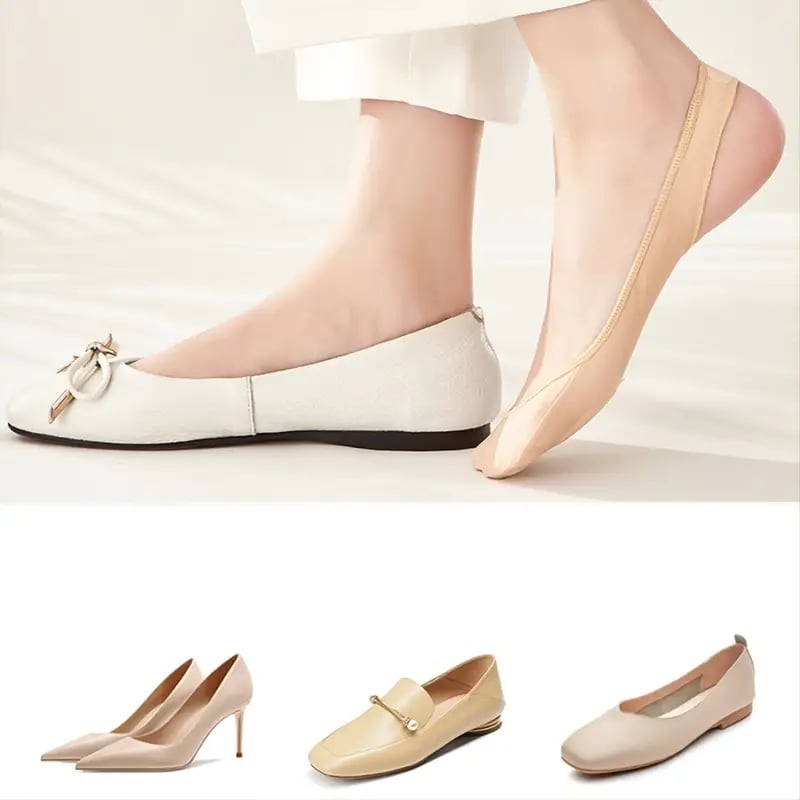 Anti-Slip Invisible Socks – Cushioned Sole & Stays in place