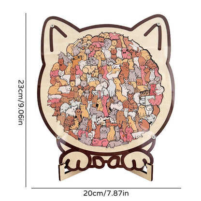 🐱 Cat Wooden Puzzle Decor – Relaxing Puzzle Gift For Cat Lovers