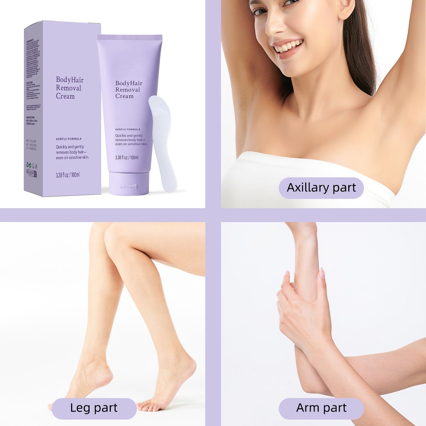 💜Buy 1 Get 1 FREE – Gentle & Painless Hair Removal Cream for Face & Body
