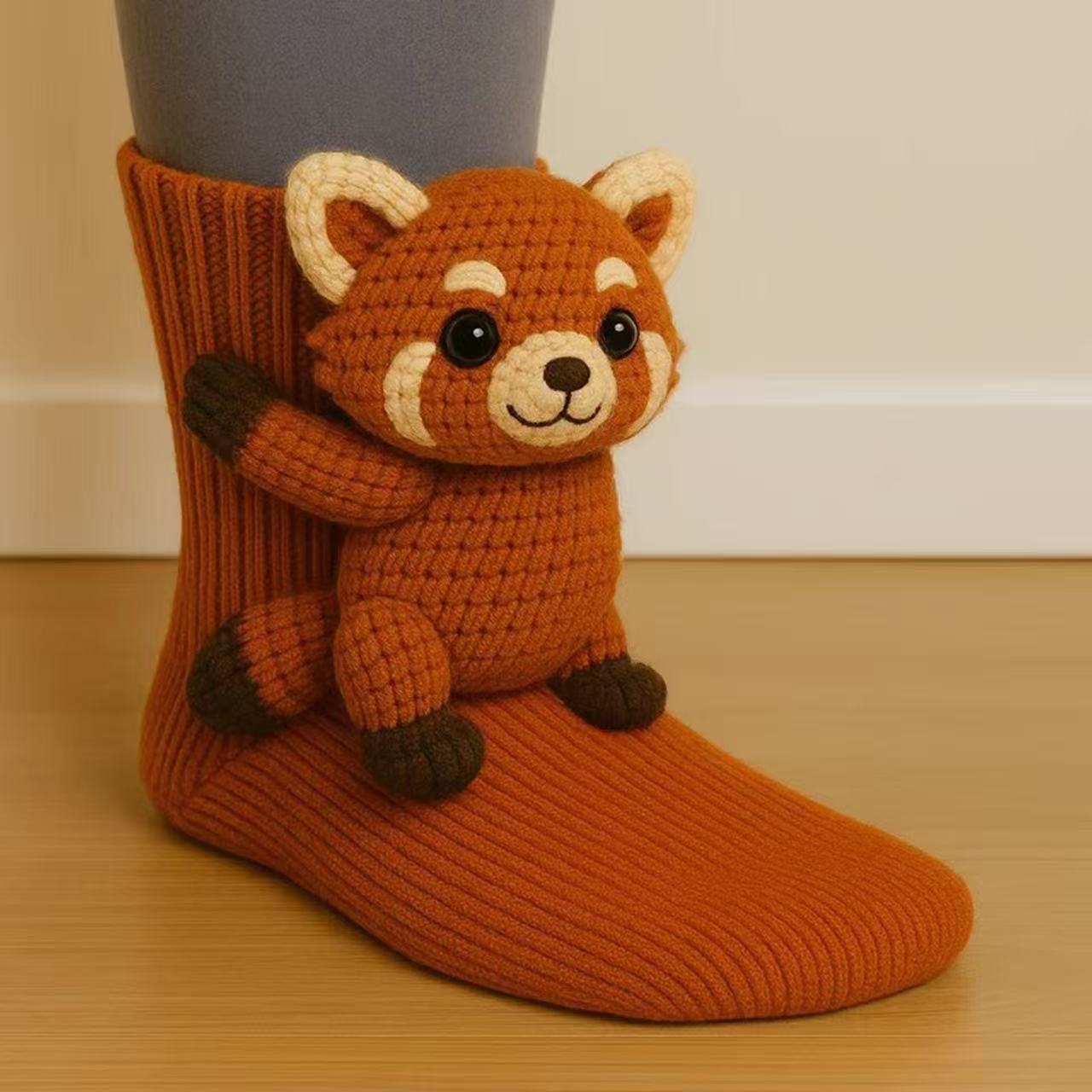 Cozy 3D Knit  Spirit Animal Socks, Express Yourself in Comfort💝