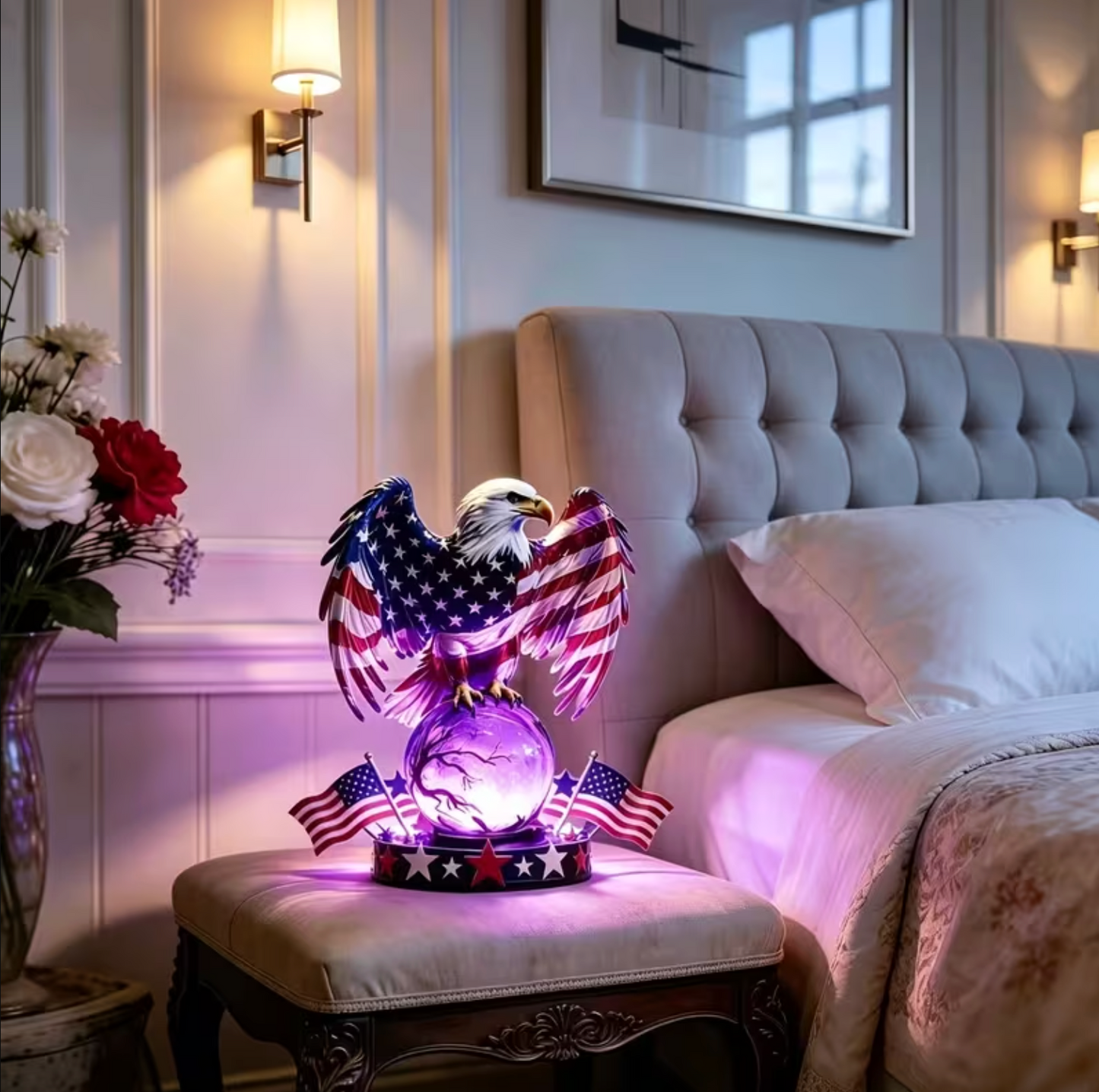 Freedom Eagle™ LED Table Lamp – Patriotic American Pride Night Light Decor
