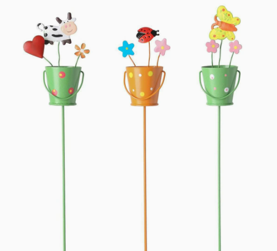 🔥Set of 3 Metal Flower Pot Garden Stakes