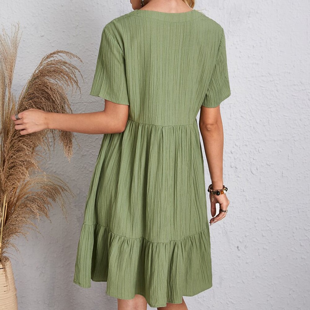 🎁This Season's Summer Picks⏳Retro V-neck Loose Casual Dress✨