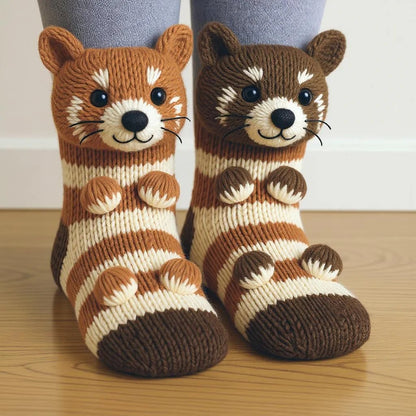 Cozy 3D Knit  Spirit Animal Socks, Express Yourself in Comfort💝