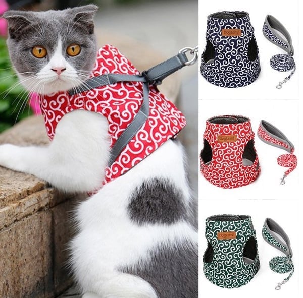 🐱🐶Pet Cat Dog Vest Harness & Leash Set