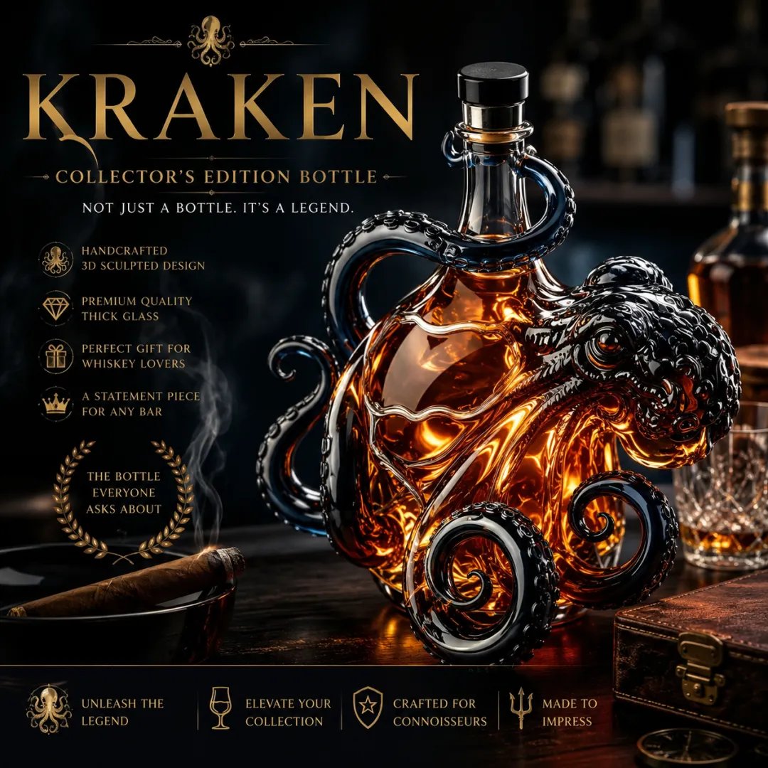 Legendary Rum Edition 3D Octopus Bottle 🐙🥃