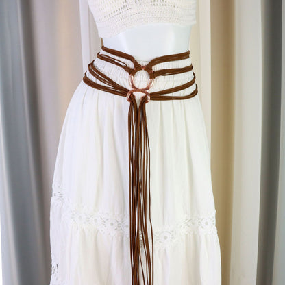 🔥2026 HOT SALE 49% OFF🔥Medieval Viking Braided Leather Belt Set, with Ring Buckle & Tassel Decorations