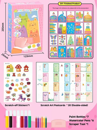 🔥Last Day 50% OFF - 🌈Rainbow Squeeze Art Kit: The Most Satisfying DIY Scrape Art Set for Kids! ✨