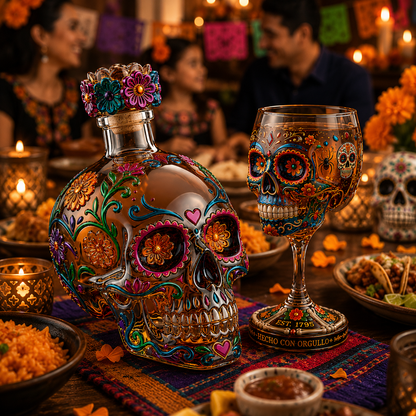 🔥 Day of the Dead Skull Decanter Set™ – FREE Matching Goblet While Supplies Last