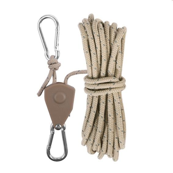 💥Outdoor Windproof RopeCamping Wind Rope Pulley Tie Down Strap with Carabiner, 4M Durable Nylon Rope💥