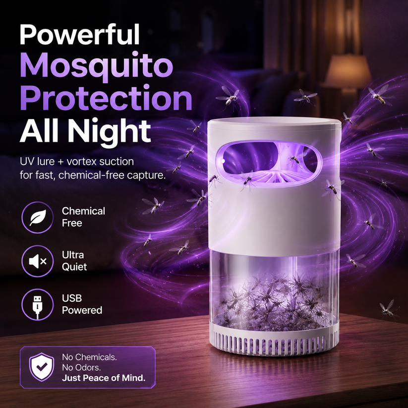 🦟🔥LAST DAY SALE 49% OFF-UV Mosquito Killer Lamp – quiet, USB, chemical-free. 50K+ sold! 🔇🌙