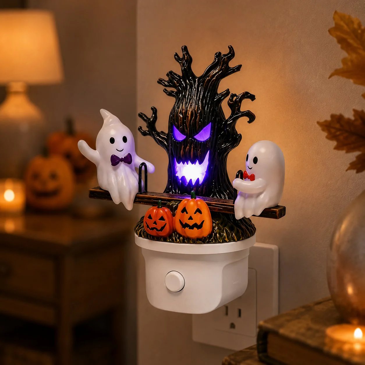 🔥LAST DAY 49% OFF🎃👻Animated Seesaw Ghost Plug In LED Night Light