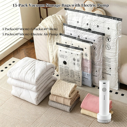 💥Flash Sale-60% OFF-15-Pack Vacuum Storage Bags with Electric Pump