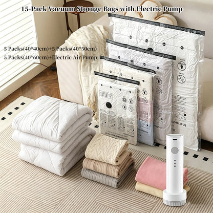 🔥Flash Sale-60% OFF-15-Pack Vacuum Storage Bags with Electric Pump