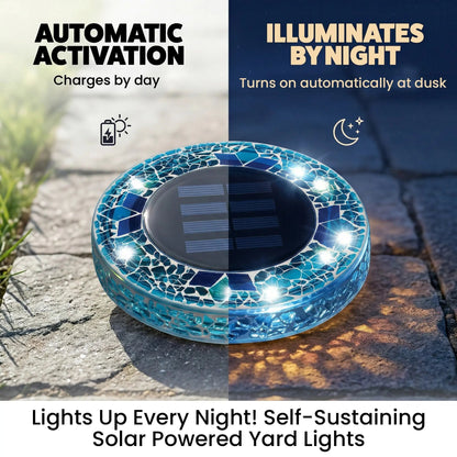 ✨ EDITORS' PICK: 50% OFF丨🌙 Solar Mosaic Disk Garden Lights