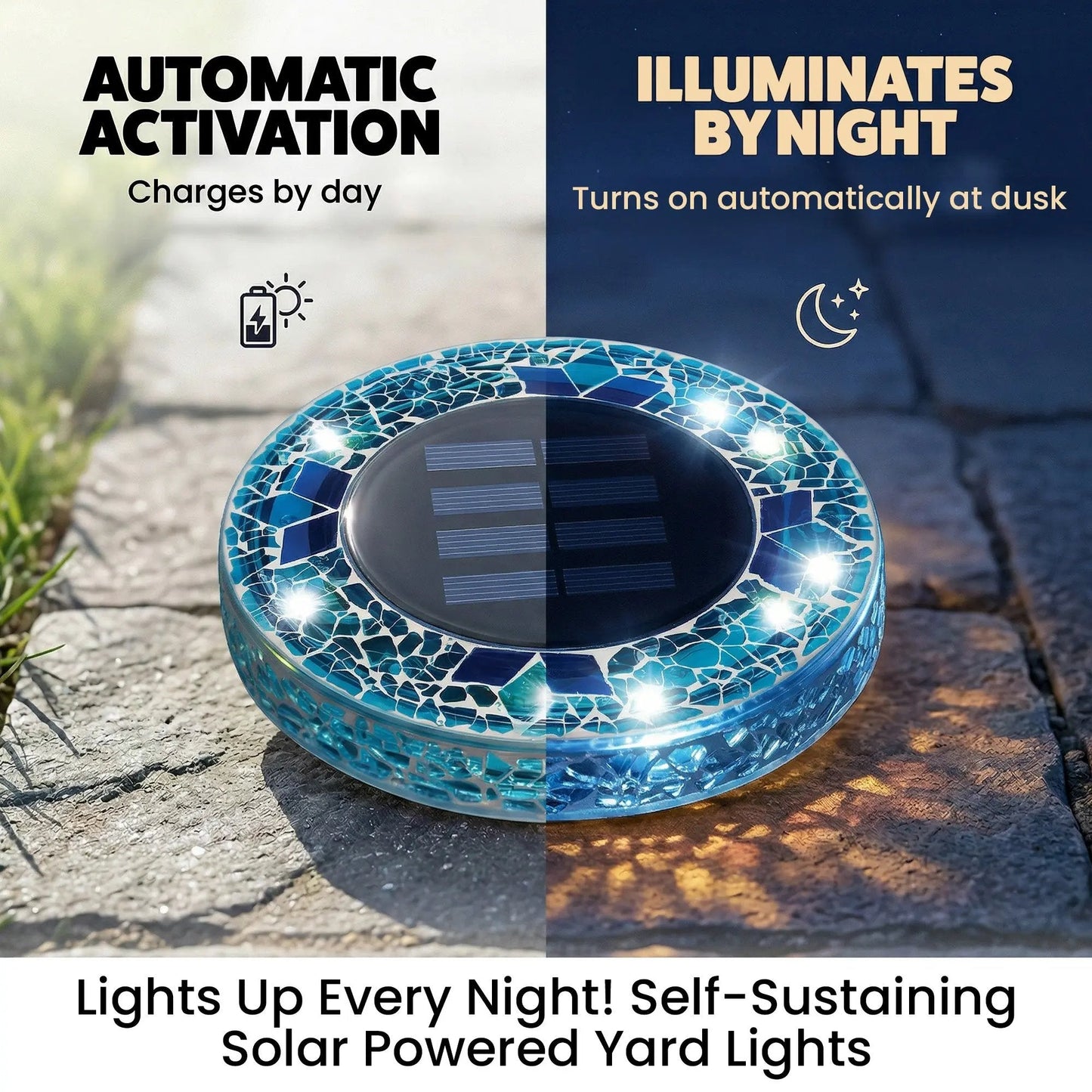 ✨ Hot Sale 60% OFF 丨🌙 Solar Mosaic Disk Garden Lights