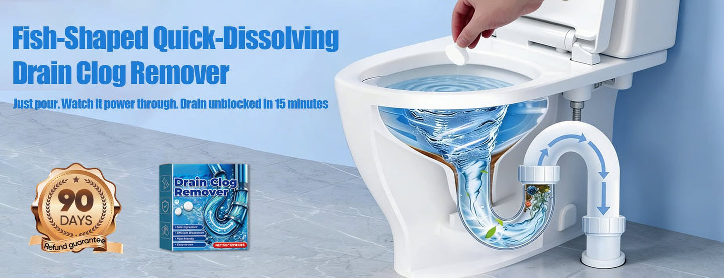 🏆 40K+ SOLD! ✨ Fish-Shaped Quick-Dissolving Drain Clog Remover | Fast & Easy Fix 💧 | 50% OFF Today Only